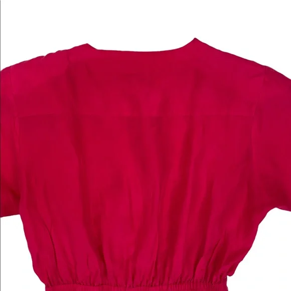 Saks Fifth Avenue Women's Vintage Fuchsia Long Sleeve Jumpsuit Size M - Picture 5 of 14